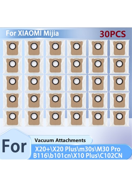 Xiaomi Mijia Için 30 Adet Toz Torbaları X20+/X20 PLUS/M30S/M30 PRO/B116/B101CN/X10 PLUS/C102CN Robot Vakum Süpürge Parçaları (Yurt Dışından)