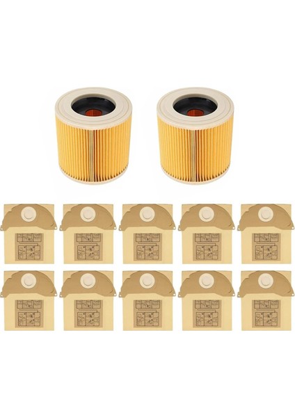 Vakum Süpürge Torbaları ve Karcher Wd2 Için Kartuş Filtreleri WD2.200 Mv2 A2004 6.904-322.0 Islak Kuru Elektrikli Süpürge (Yurt Dışından)