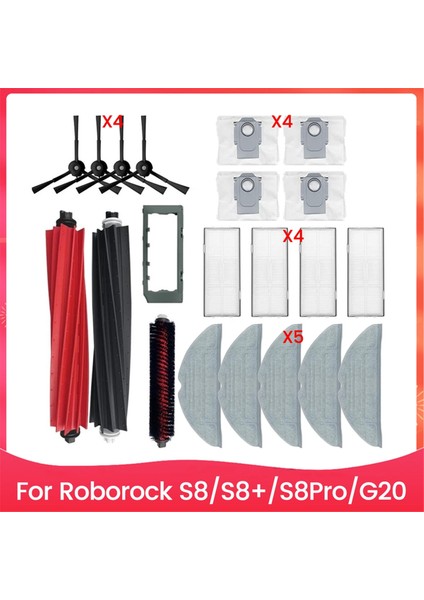 21PCS Fırça Paspas Bez Toz Torbası ve Filtre Kiti Roborock S8 S8+ S8PRO G20 Vakum Süpürge Aksesuarları Yedek Parçalar (Yurt Dışından)