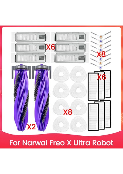 30PCS Fırça Filtre Toz Torbası ve Paspas Kumaş Kiti Narwal Freo x Ultra Elektrikli Süpürge Aksesuarları Yedek Parçalar (Yurt Dışından)