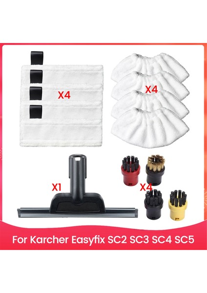 Mikrofiber Temizleme Mop Pads Aksesuar Kiti Karcher Easyfix Sc2 Sc3 Sc4 Sc5 Buhar Temizleyici Yedek Parçaları (Yurt Dışından)