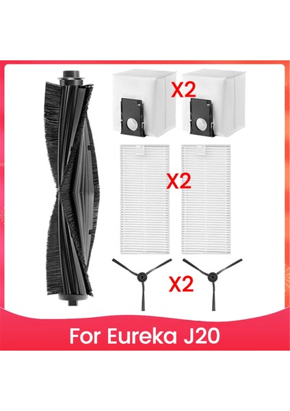 Eureka J20 Robot Vakum Süpürge Parçaları Için Vakum Yedek Parçaları Ana Yan Fırça Hepa Filtreler Toz Çantaları (Yurt Dışından)