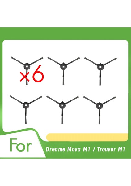 Dreame Mova M1 / ​​troiver M1 Temizlik Parçaları Değiştirme Için 6 Pcs Yan Fırça (Yurt Dışından)