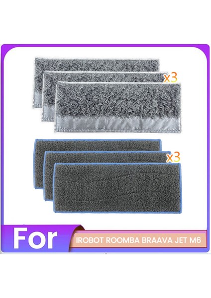 6pcs Paspas Islak ve Kuru Kumaş Kiti Için Irobot Roomba Braava Jet M6 Süpürme Robot Aksesuarları Yedek Temizlik Bezi (Yurt Dışından)