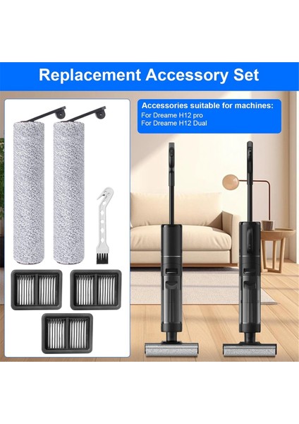 Dreame H12 Pro / H12 Çift Kablosuz Islak ve Kuru Vakum Süpürge Silindir Fırçaları Hepa Filtreleri Yedek Parçalar (Yurt Dışından) fiyatları