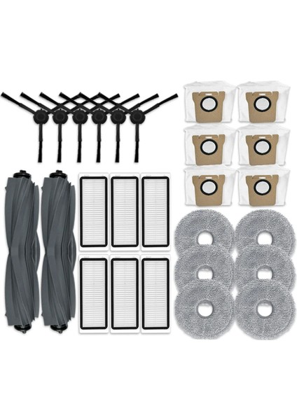 Dreame L20 Ultra / L30 Ultra / X20 Pro Robot Vakum Parçaları Ana Yan Fırça Hepa Filtre Mop Pad Toz Torbaları Aksesuarları (Yurt Dışından)