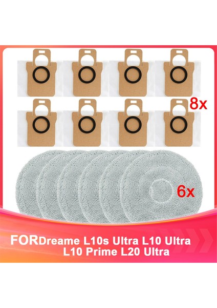 Dream L10S Ultra L10 Ultra L10 Prime L20 Ultra, Vakum Süpürge Torbaları Islak Pasta Pedleri Için Toz Torbası Paspas Bezleri (Yurt Dışından)