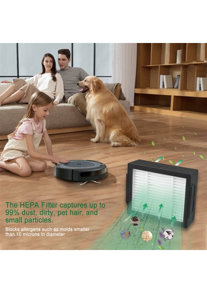 2set Yedek Parçalar Yan Fırça Hepa Filtresi Irobot Roomba E5 E6 E7 I3 I4 I5 I7 (Yurt Dışından) modelleri