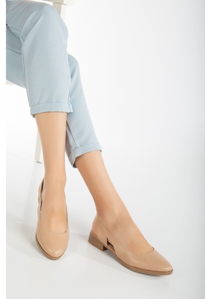 Pore Cilt Kısa Topuk Ayakkabı Mint Yeşil