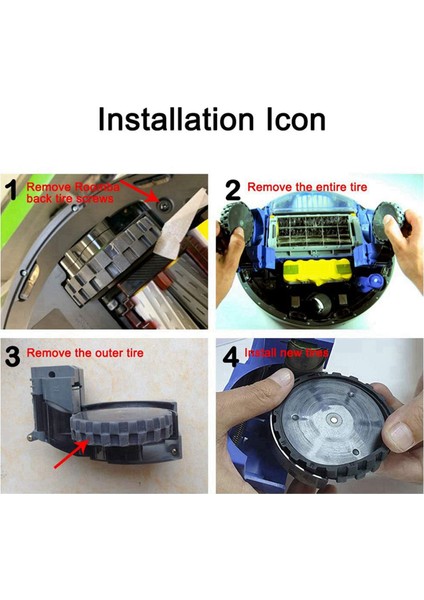 24PCS Irobot Için Lastik Cilt Tekerleği Lastiği I7 I7 Artı E5 E6 E7 500 600 700 800 900 Serisi S9 S9+ Vakum Süpürge Parçası (Yurt Dışından) indirimleri