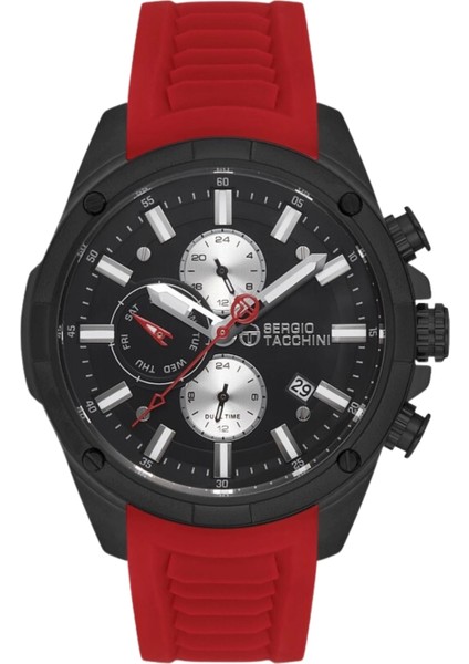 Silikon Kordon Erkek Kol Saati, Çelik Kasa Full Fonksiyon Premium Ürün Siyah-Kırmızı fiyatları