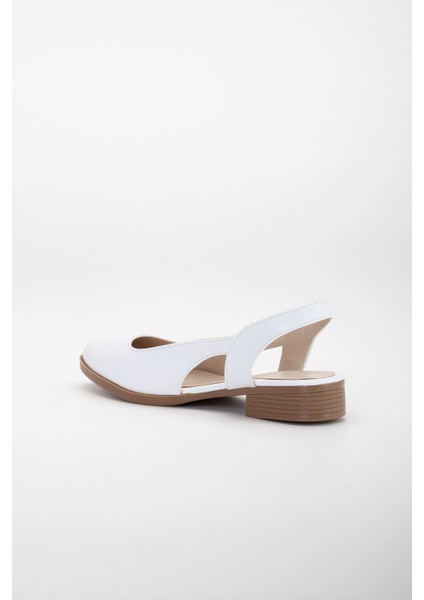 Pore Cilt Kadın Kısa Topuk Ayakkabı Suni Deri Düz Taban Şık