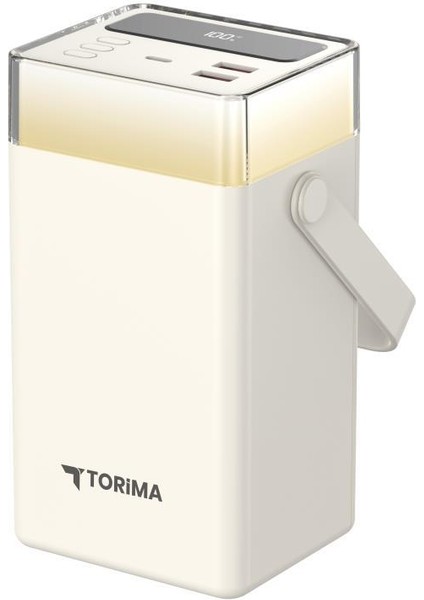 TRM-1061 Beyaz 60.000 Mah Type-C + Lightning + USB Taşınabilir 22,5 W Hızlı Şarj Dijital Göstergeli Rgb LED Işıklı Powerbank indirimleri