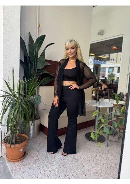 Kadın Büyük Beden Salaş File Hırka fiyatları