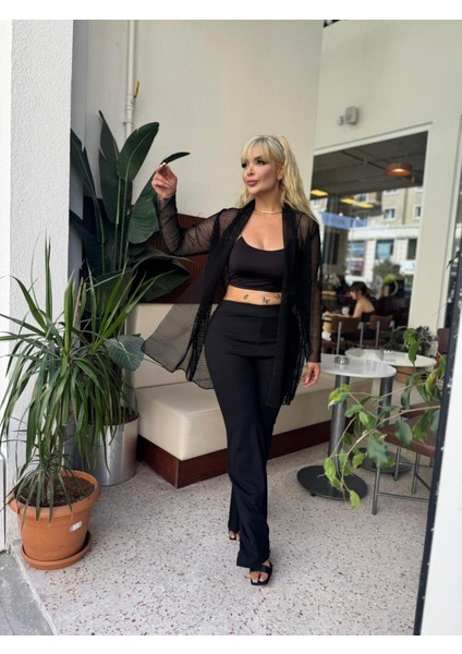 Kadın Büyük Beden Salaş File Hırka modelleri