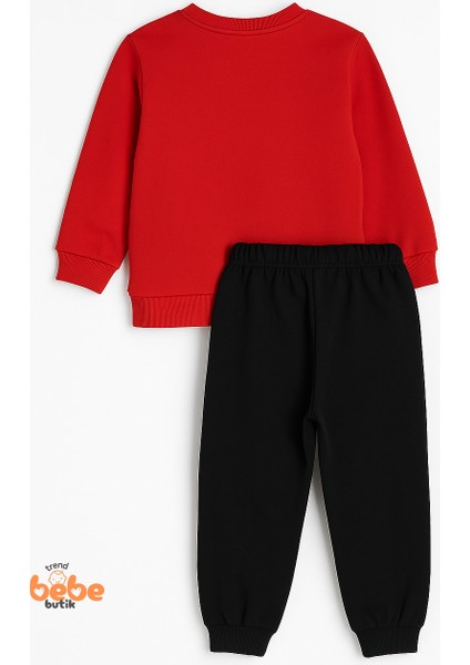 Erkek Çocuk Örümcek Adam Baskılı 2’li Eşofman Takımı Kırmızı Sweatshirt & Siyah Pantolon Günlük Kullanıma Uygun modelleri