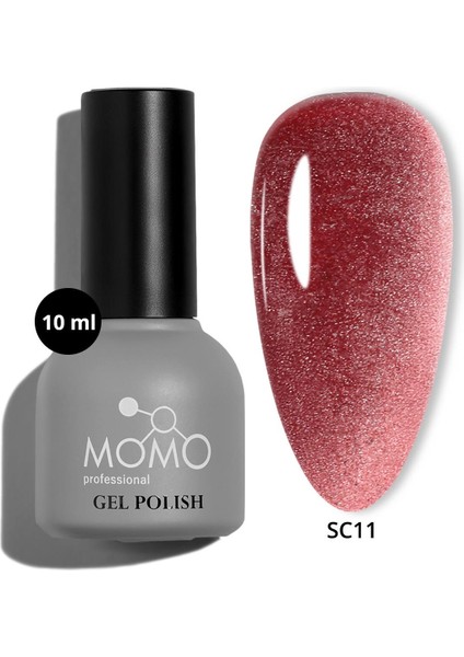 Korean Cat Eye, Silky Cat Eye, Kedi Gözü Oje, SC11 Açık Bordo, 10 ml