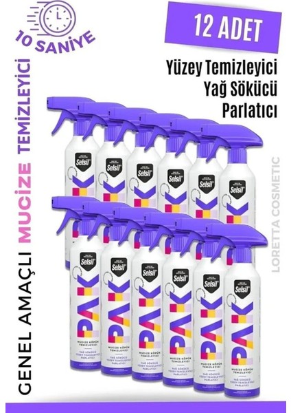 Pak 12 Li 500 ml Köpük Temizleyici Sprey, Yağ Sökücü, Yüzey Temizleyici