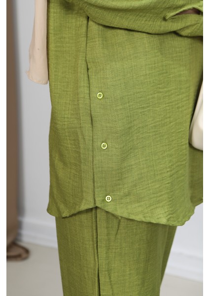 Gizli Düğmeli Pantolonlu Takım indirimleri