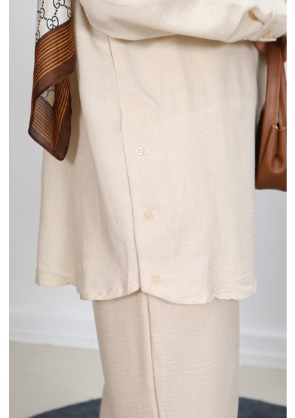 Gizli Düğmeli Pantolonlu Takım indirimleri