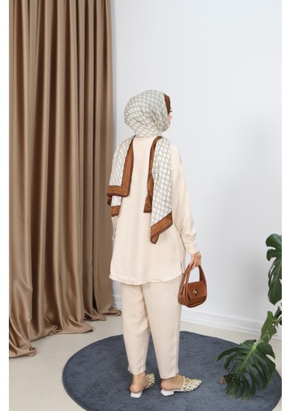 Gizli Düğmeli Pantolonlu Takım