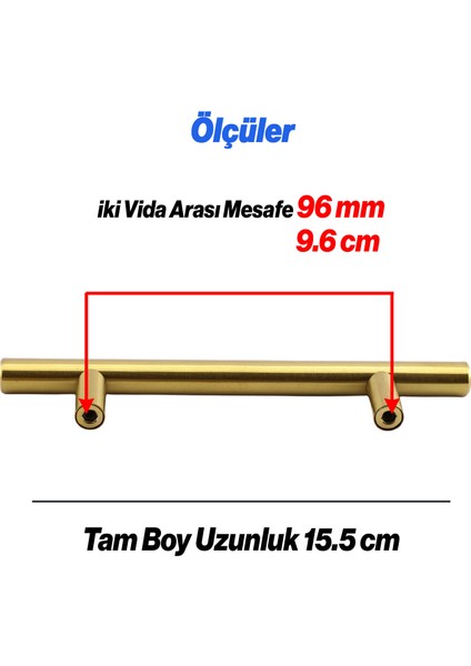 Mobilya Mutfak Çekmece Dolap Dolabı Kulbu Kulpu Kulpları (96 mm - 9.6 Cm) Gold Altın Metal (5 Adet) modelleri