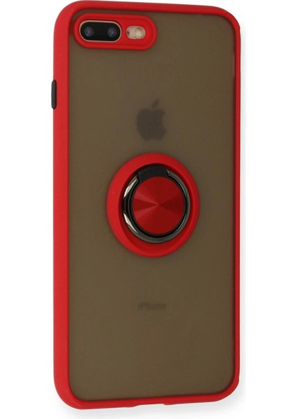 Newface iPhone 7 Plus Kılıf Montreal Yüzüklü Silikon Kapak - Kırmızı fiyatları