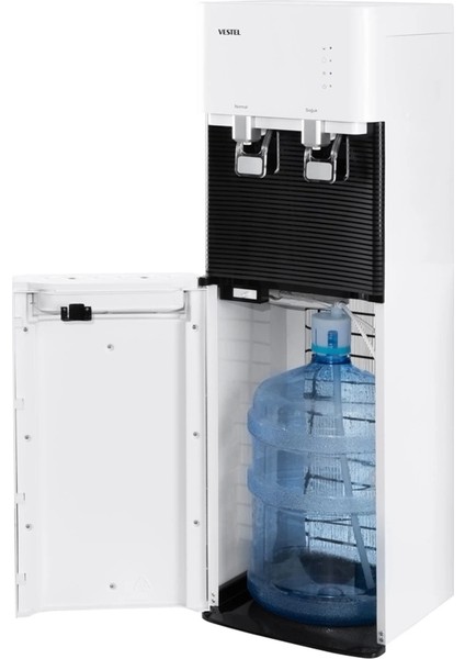 Sp 202-A 3 Litre Kapasiteli Beyaz Su Sebili - Alttan Damacana Yüklemeli, İki Musluklu ve Bardaklık