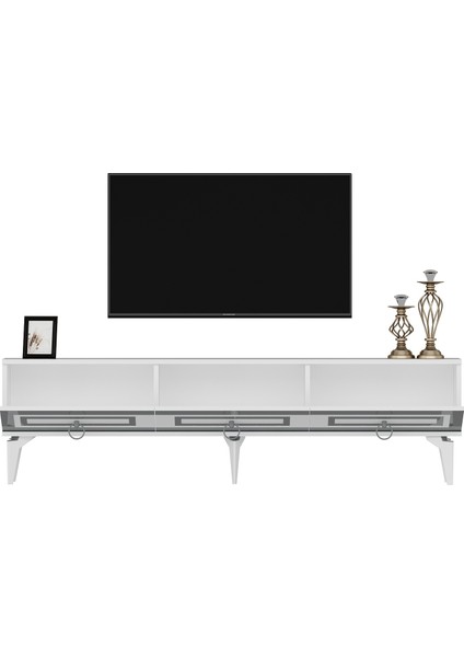 Karyact 180CM Tv Sehpası Beyaz-Gümüş modelleri
