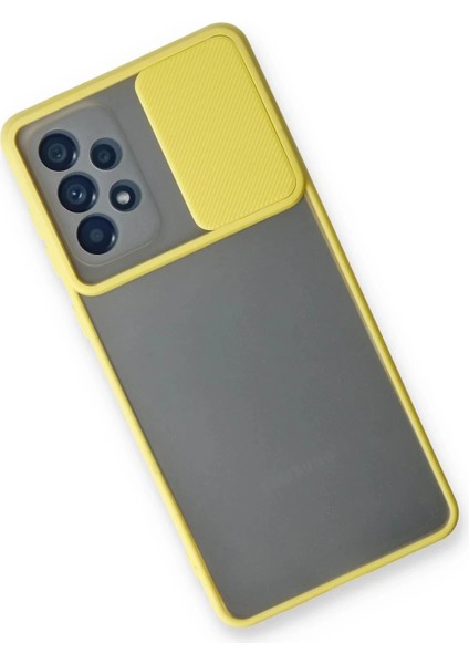 Newface Samsung Galaxy A73 5g Kılıf Palm Buzlu Kamera Sürgülü Silikon - Sarı modelleri