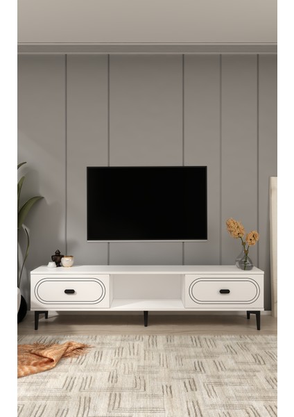 Wenydd Tv Sehpası Beyaz-Beyaz