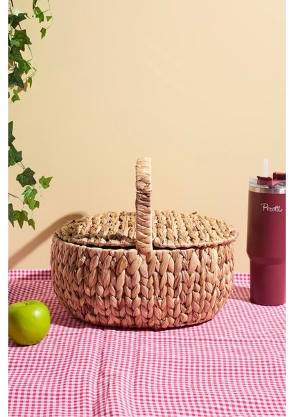 Cliento Hasır Kapaklı Piknik Sepeti 36X30 cm