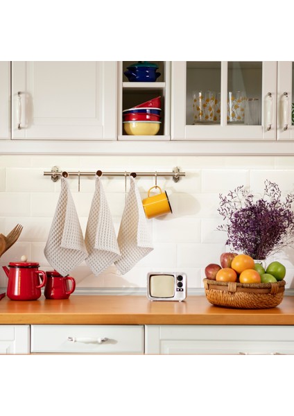 Lüks Mutfak Havlusu 3 Adet - Yüksek Kalite, 100% Pamuk, 30X30 Cm, Waffle Dokuma Washcloth Havlu fiyatları