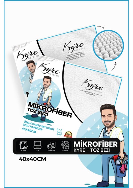 Mikrofiber Temizlik Bezi 40x40 cm - Anti-Statik, Çok Amaçlı ve Ergonomik Tasarım indirimleri