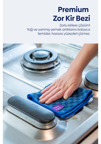 Premium Kare Mikrofiber Temizlik Bezi - Yüksek Su ve Yağ Emilimi, Dayanıklı ve Kolay Kullanım