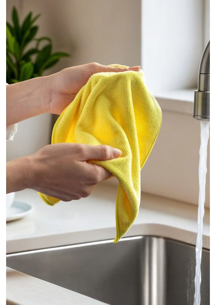 Premium Mikrofiber Mutfak Temizlik Bezi Yüksek Emici Çizilmez Dayanıklı Çok Amaçlı 1'li fırsatları