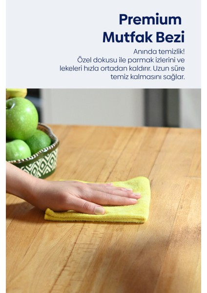 Premium Mikrofiber Mutfak Temizlik Bezi Yüksek Emici Çizilmez Dayanıklı Çok Amaçlı 1'li