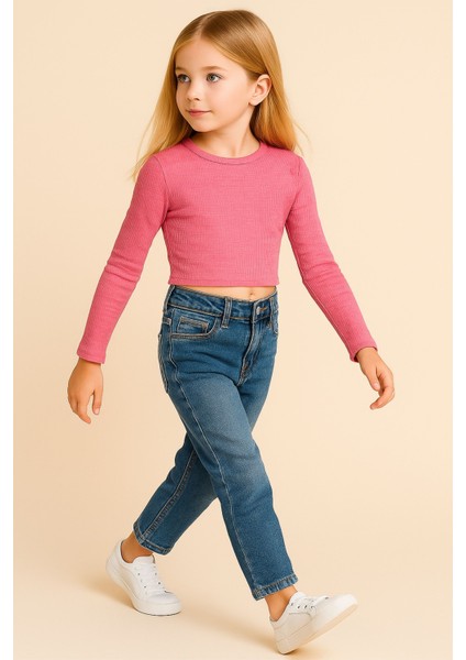 Kız Çocuk Pembe Uzun Kollu Basic Üst, Kız Çocuk Üst - Bluz fırsatları