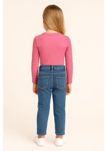 Kız Çocuk Pembe Uzun Kollu Basic Üst, Kız Çocuk Üst - Bluz indirimleri