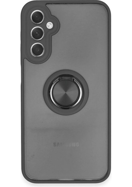 Newface Samsung Galaxy A24 4g Kılıf Montreal Yüzüklü Silikon Kapak - Siyah