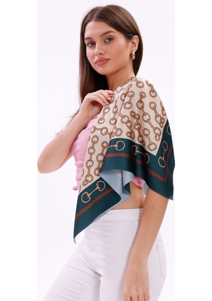 Zincir Desenli Model Fular Bandana Şal Estascarf 70X70 cm modelleri