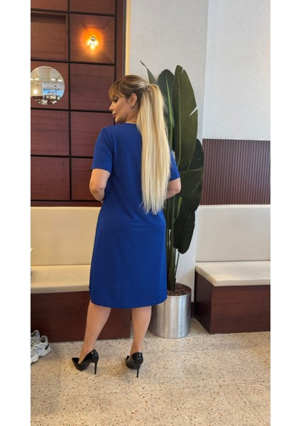 Kadın Büyük Beden Likralı Krep Elbise fiyatları