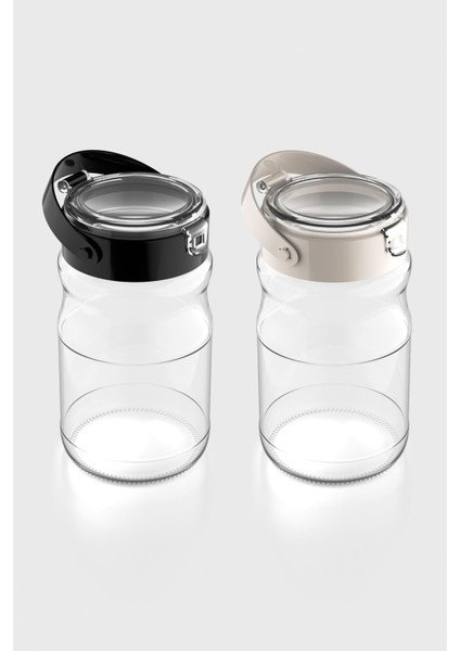 Mono 1700 ml 2'li Cam Kavanoz Seti 131072 Siyah-Bej fiyatları