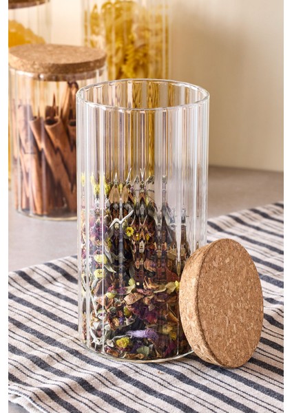 Cork Line 5'li Borosilikat Cam Kavanoz Seti Mantar Kapaklı 600-800-1000 ml fiyatları