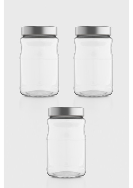 Voca 1700 ml Metal Kapaklı 3'lü Cam Kavanoz Seti 131077