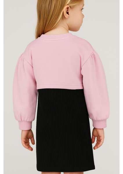 Kız Çocuk Ikili Takım Elbise – Siyah Elbise ve Pembe Sweatshirt, Şık Günlük Kombin, Kız Çocuk Elbise fırsatları
