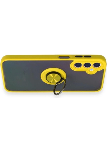 Newface Samsung Galaxy A24 4g Kılıf Montreal Yüzüklü Silikon Kapak - Sarı modelleri