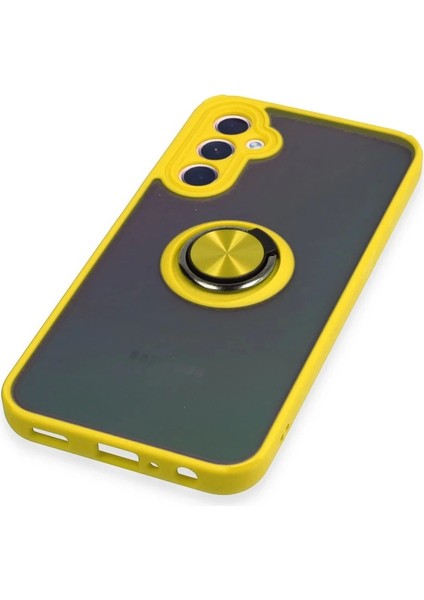 Newface Samsung Galaxy A24 4g Kılıf Montreal Yüzüklü Silikon Kapak - Sarı indirimleri