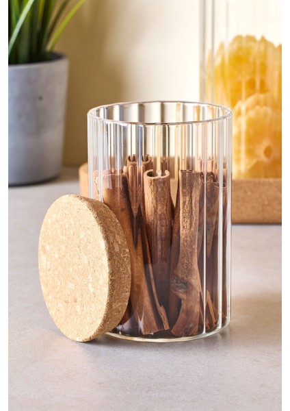 Cork Line 3 Boy Borosilikat Cam Kavanoz Seti Mantar Kapaklı 600-800-1000 ml fiyatları