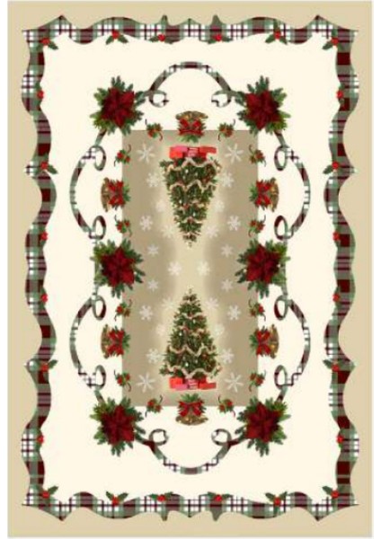 Yılbaşı Desenli Masa Örtüsü Noel Masa Örtüsü 160X220CM fiyatları